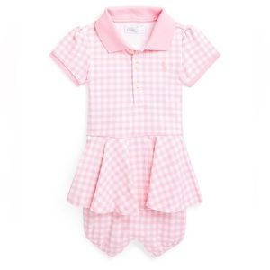 Polo Ralph Lauren Girls Gingham Peplum Shortall
